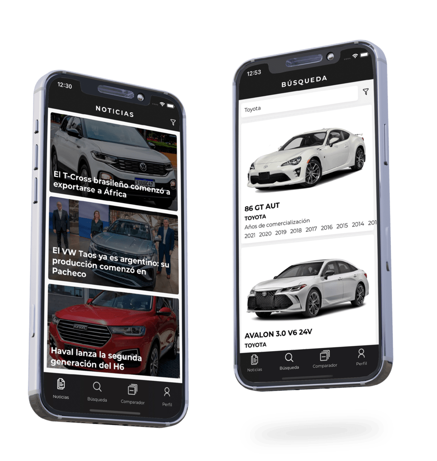 Interfaz búsqueda de autos en infoauto